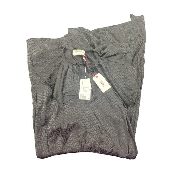 Zadig and Voltaire NWT Racky Silk Jacquard Midi Dress in Dark Chocolate Small‎ - Picture 3 of 7